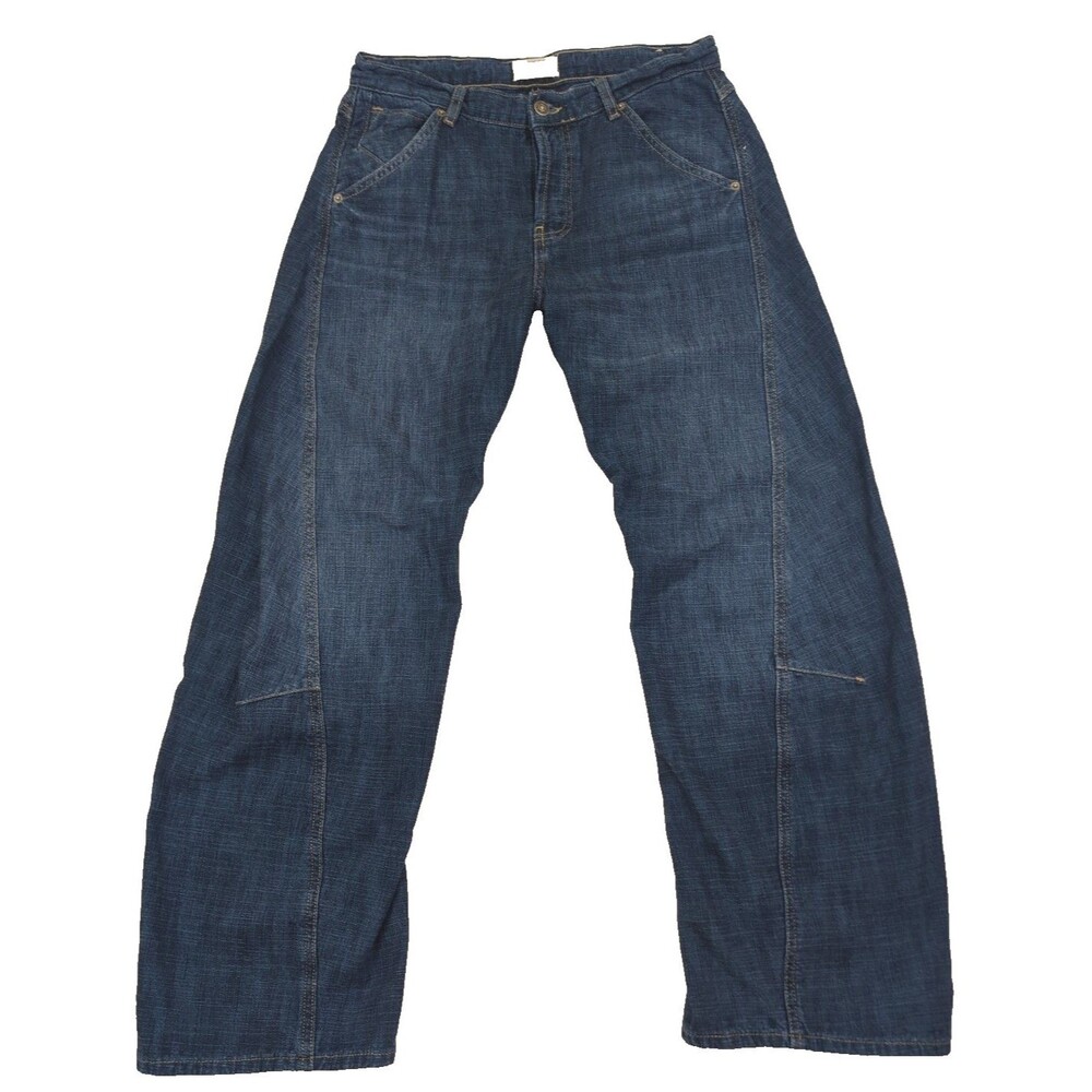 Free People Highland Twisted Bowed Jeans Womens 31W Indigo Low Rise Crosshatch